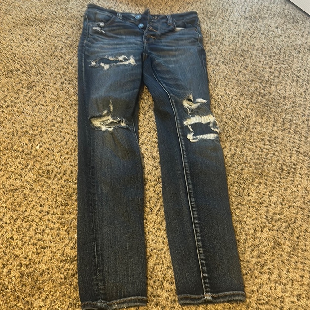 AE next step level dark wash jeans
